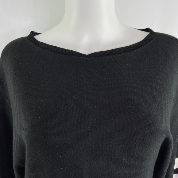 Eileen Fisher Size XXS Black Rib Knit Slit Sleeve Sweater Top Lyocell Silk Blend - Picture 4 of 10